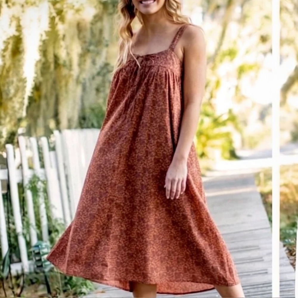 Natural Life Cara Floral Paisley Summer Dress L XL Midi